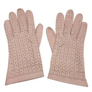 1950s Leather Dusty Pink Gloves Womens Size XS Buttery Soft Kid Leather